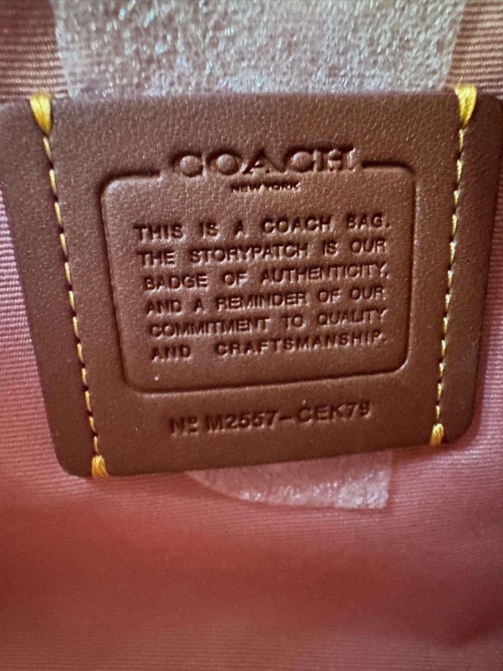 Coach Powder Pink Mini Rowan Sig with Tan Trim - Picture 7 of 7